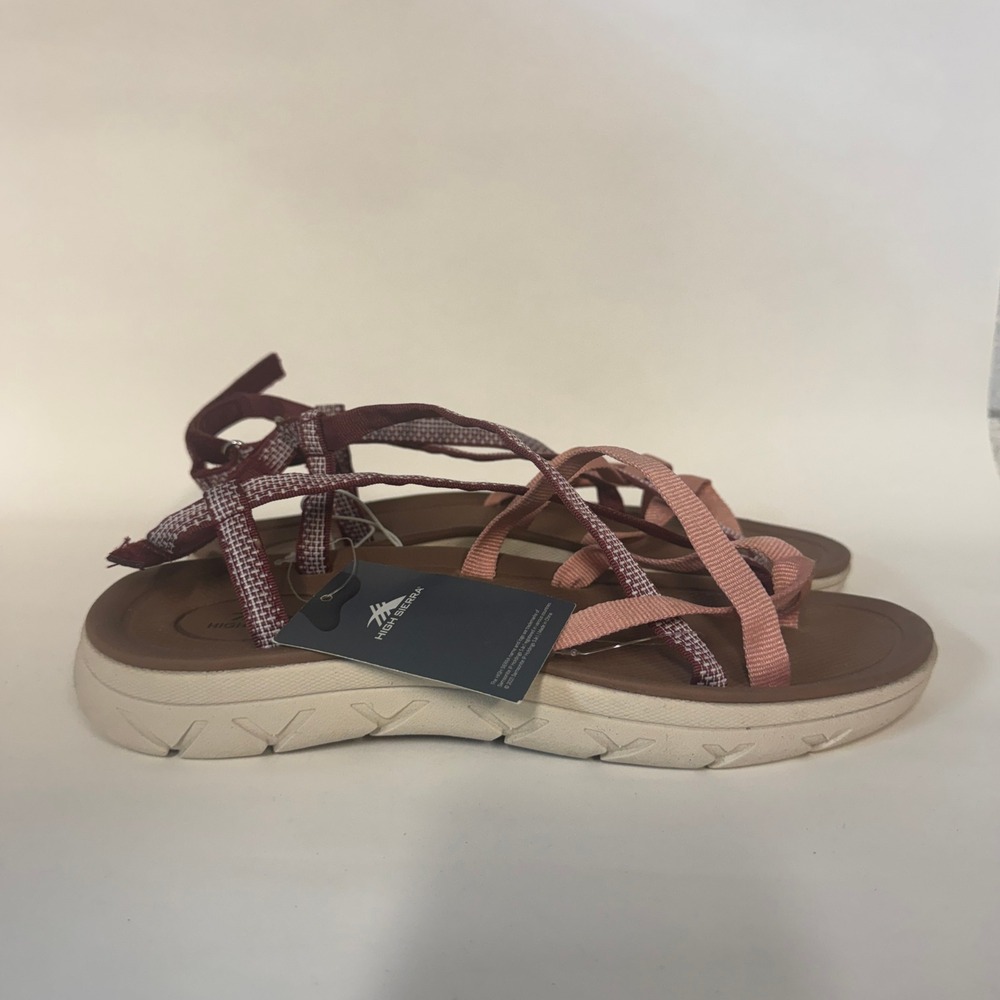 High Sierra Womens Strappy Outdoor Hiking Sandals Burgundy Pink HSF21WSP005A-1 9